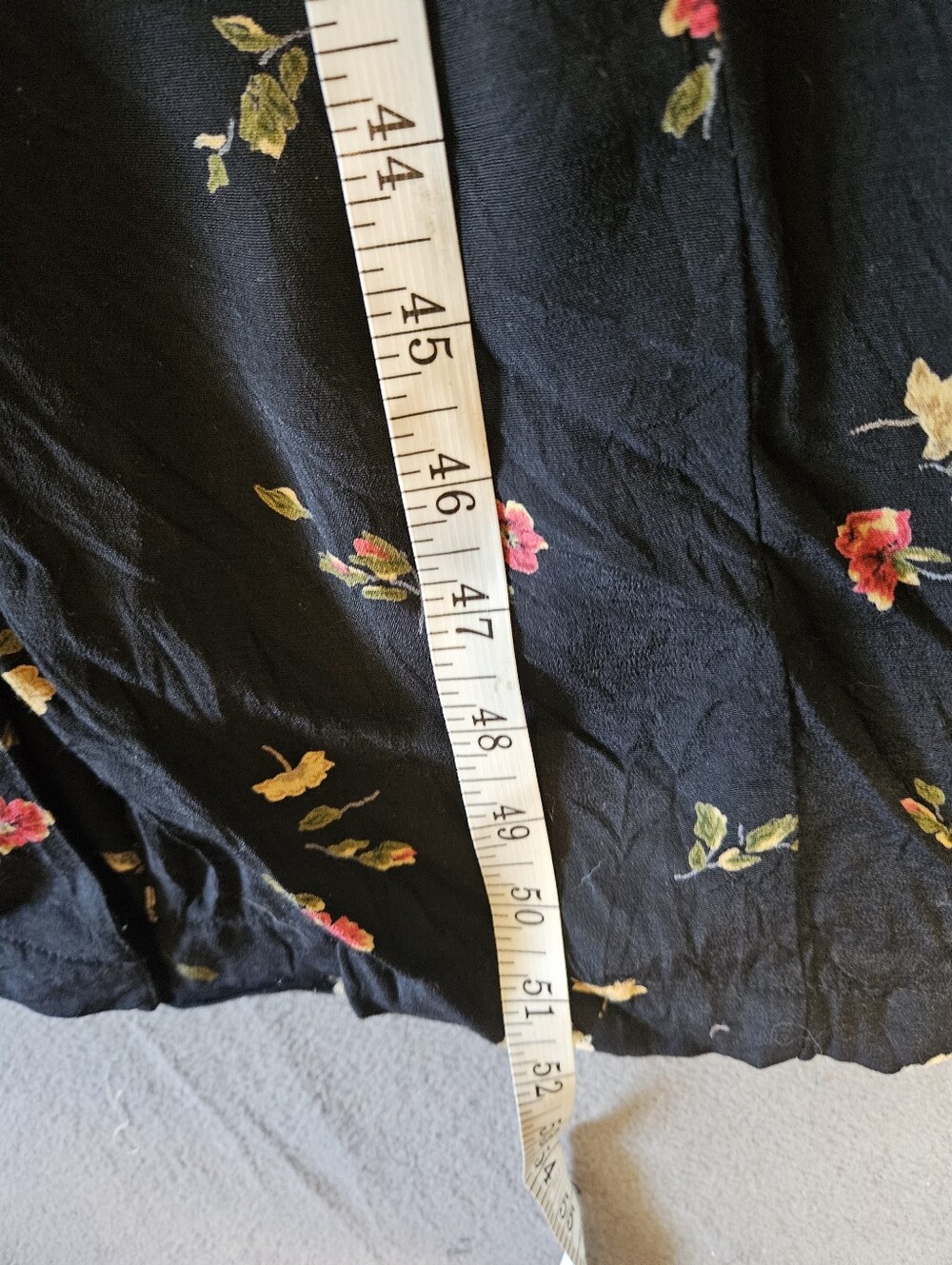 Vintage Eddie Bauer Floral Midi Maxi Shirt Dress 90s Black Rayon Button Front XL - Picture 8 of 11
